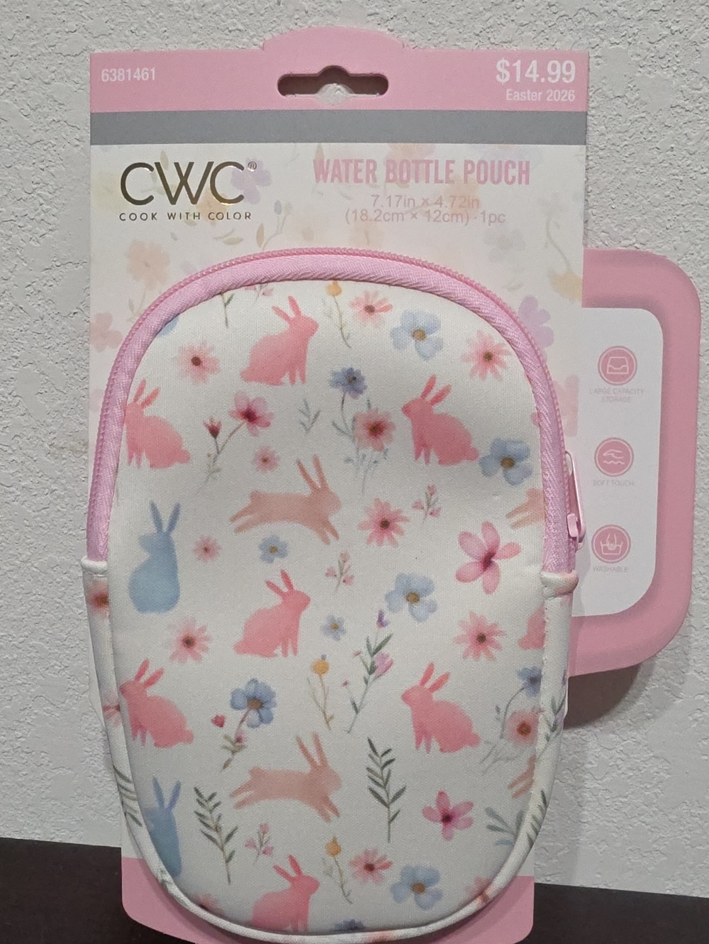 CWC Water Bottle Pouch - Pink Bunny Floral